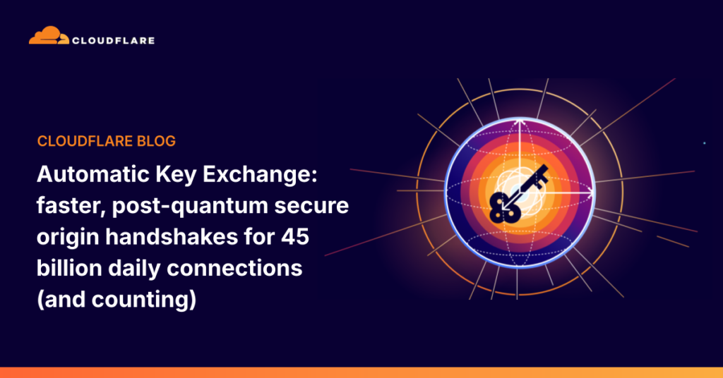Automatic Key Exchange: faster, post-quantum secure origin handshakes for 45 billion daily connections (and counting) Automatic Key Exchange: faster, post-quantum secure origin handshakes for 45 billion daily connections (and counting)